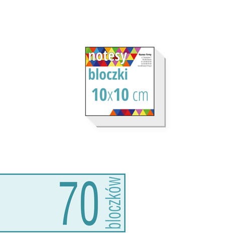 notesy reklamowe, bloczki reklamowe - 10x10 cm - ilość kartek w bloczku: do wyboru 25 / 50 / 100 kartek + plecki kartonowe