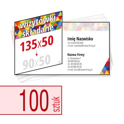 Wizytówki składane 135x50 do 90x50 mm - w atrakcyjnej niskiej cenie