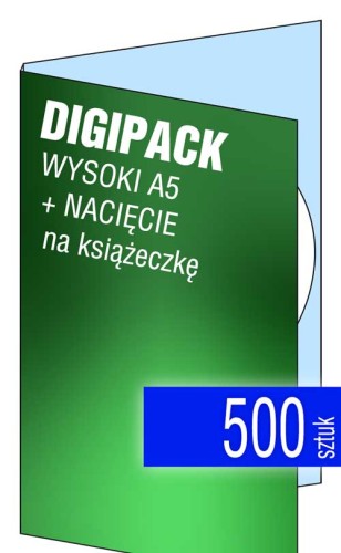 Digipacki WYSOKI A5 - jednołamowe, na 1 płytę + NACIĘCIE na książeczkę - druk cyfrowy pełnokolorowy - 500 szt.