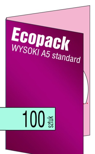 Ecopacki wysoki A5 - standardowe jednołamowe, 1 płyta - druk cyfrowy pełnokolorowy - 100 szt.
