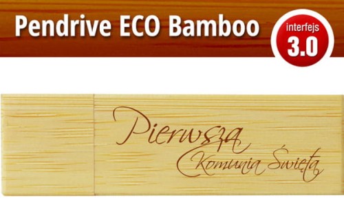Pendrive okolicznościowy drewniany - Pierwsza Komunia Święta - PK 6008 EKO BAMBOO