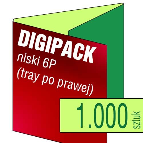 Digipacki 6P - dwułamowe, z tacką po prawej stronie - druk pełnokolorowy CMYK + uszlachetnienie folią błysk lub mat bez dopłaty - 1.000 szt.