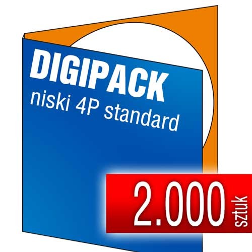 Digipacki niskie 4P - standardowe jednołamowe, 1 płyta - druk cyfrowy pełnokolorowy - 2.000 szt.