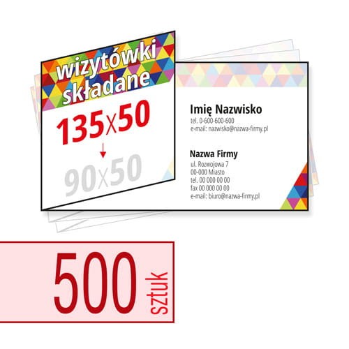Wizytówki składane 135x50 do 90x50 mm - w atrakcyjnej niskiej cenie