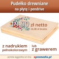 Pudełko drewniane na płytę CD / DVD oraz na pendrive. Nadruk full kolor lub grawer.