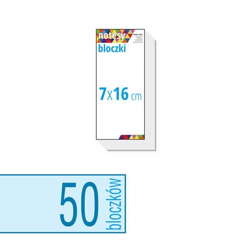 notesy reklamowe, bloczki reklamowe 7x16 cm - ilość kartek w bloczku: do wyboru 25 / 50 / 100 kartek + plecki kartonowe