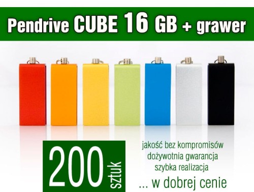 Pendrive CUBE 16 GB z grawerem - komplet 200 szt.