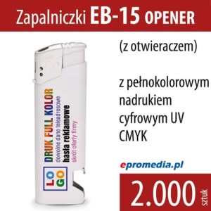 Zapalniczki EB-15 OPENER z nadrukiem - pakiet 2.000 szt.