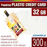 Pendrive PLASTIC CARD 32GB z  nadrukiem - pakiet 300 szt.