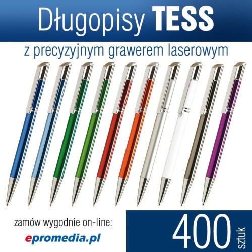 Długopisy metalowe TESS z grawerem - ATRAKCYJNA CENA