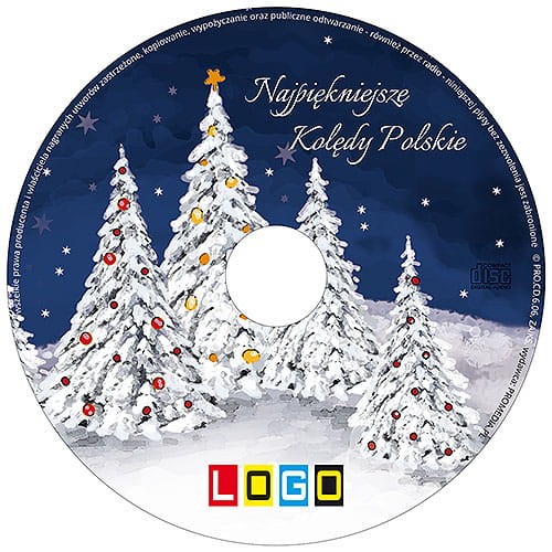 Płyty z kolędami w kopercie foliowej - BK-002 - nadruk na płycie z LOGO