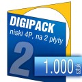 Digipacki niskie 4P - jednołamowe, na 2 płyty - druk cyfrowy pełnokolorowy - 1.000 szt.