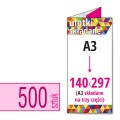 Ulotki składane A3 do 140x297 (składane na trzy części) w atrakcyjnej niskiej cenie