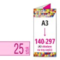 Ulotki składane A3 do 140x297 (składane na trzy części) w atrakcyjnej niskiej cenie