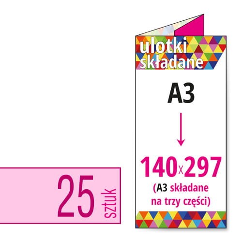Ulotki składane A3 do 140x297 (składane na trzy części) w atrakcyjnej niskiej cenie