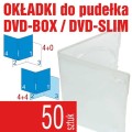 druk okładek pod folię do pudełka standardowego DVD-BOX oraz do pudełka DVD-SLIM