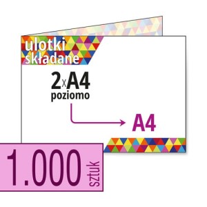 Ulotki składane 2xA4 (poziomo) do A4 - 1000 szt.