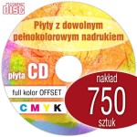 Płyty CD + nadruk offset - pakiet 750 szt.