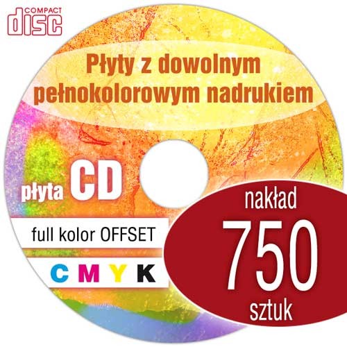 Płyty CD z pełnokolorowym nadrukiem offsetowym - 750 szt.