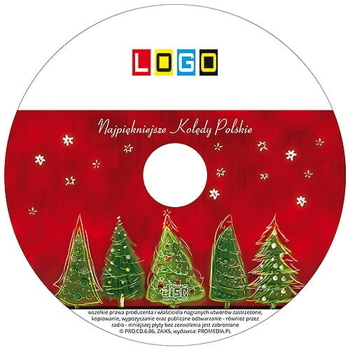 Płyty z kolędami w kopercie foliowej - BK-293 - nadruk na płycie z LOGO
