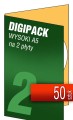 Digipacki WYSOKI A5 - jednołamowe, na 2 płyty - druk cyfrowy pełnokolorowy - 50 szt.