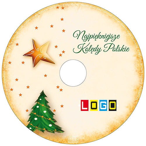 Płyty z kolędami w kopercie foliowej - BK-341 - nadruk na płycie z LOGO
