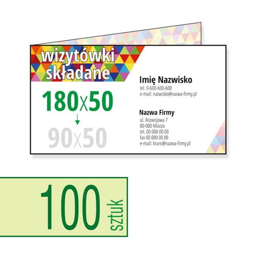 Wizytówki składane 180x50 do 90x50 mm - w atrakcyjnej niskiej cenie