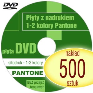 Płyty DVD + sitodruk (1-2 kol. Pantone) - pakiet 500 szt.