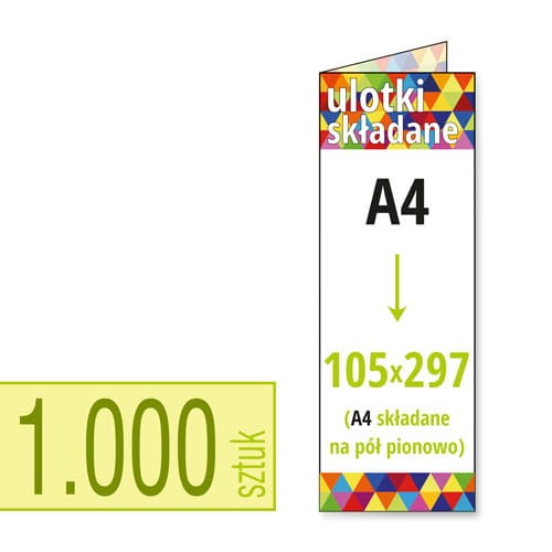 Ulotki składane A4 do 105x297 mm w atrakcyjnej niskiej cenie