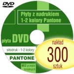 Płyty DVD + sitodruk (1-2 kol. Pantone) - pakiet 300 szt.