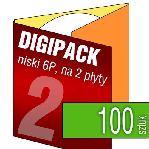 Digipacki niskie 6P - dwułamowe, na 2 płyty - druk pełnokolorowy - 100 szt.