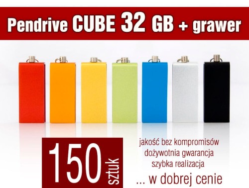 Pendrive CUBE 32 GB z grawerem - komplet 150 szt.