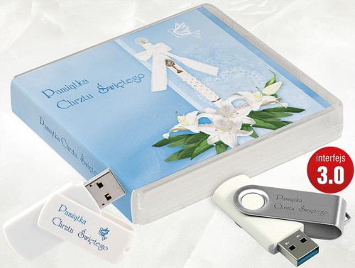 Pamiątka Chrztu Świętego - USB BOX z pendrive, wzór CH5002