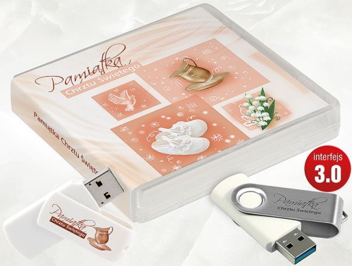 Pamiątka Chrztu Świętego - USB BOX z pendrive, wzór CH5004