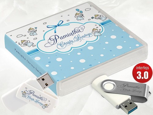 Pamiątka Chrztu Świętego - USB BOX z pendrive, wzór CH5008