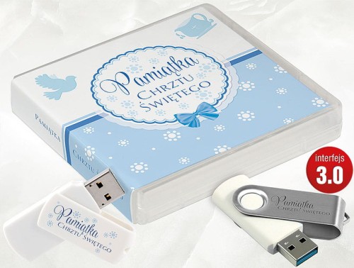 Pamiątka Chrztu Świętego - USB BOX z pendrive, wzór CH5010