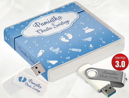 Pamiątka Chrztu Świętego - USB BOX z pendrive, wzór CH5015