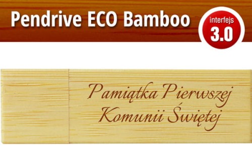 Pendrive okolicznościowy drewniany - Pierwsza Komunia Święta - PK 6003 EKO BAMBOO