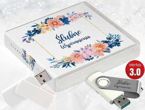 Pamiątka Ślubu / Wesela - USB BOX z pendrive, wzór SL7029