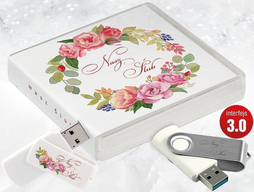 Pamiątka Ślubu / Wesela - USB BOX z pendrive, wzór SL7031