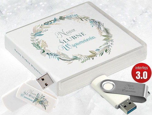 Pamiątka Ślubu / Wesela - USB BOX z pendrive, wzór SL7035