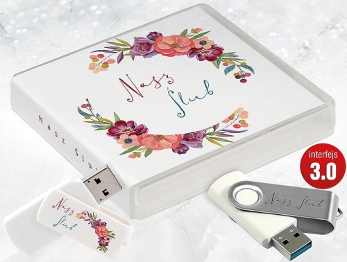 Pamiątka Ślubu / Wesela - USB BOX z pendrive, wzór SL7042
