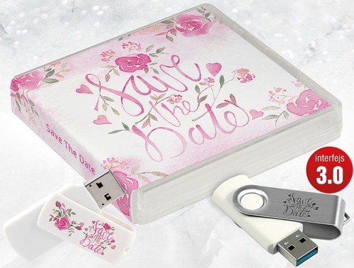 Pamiątka Ślubu / Wesela - USB BOX z pendrive, wzór SL7051