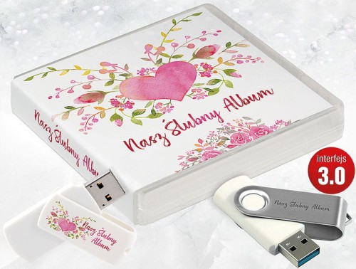 Pamiątka Ślubu / Wesela - USB BOX z pendrive, wzór SL7052
