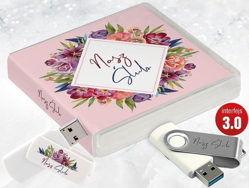 Pamiątka Ślubu / Wesela - USB BOX z pendrive, wzór SL7057