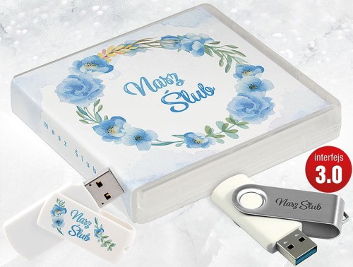 Pamiątka Ślubu / Wesela - USB BOX z pendrive, wzór SL7058