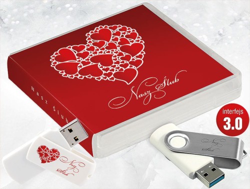 Pamiątka Ślubu / Wesela - USB BOX z pendrive, wzór SL7063