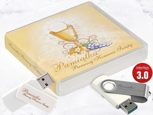 Pamiątka Pierwszej Komunii Świętej - USB BOX z pendrive, wzór PK6004