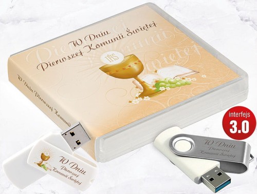 Pamiątka Pierwszej Komunii Świętej - USB BOX z pendrive, wzór PK6005
