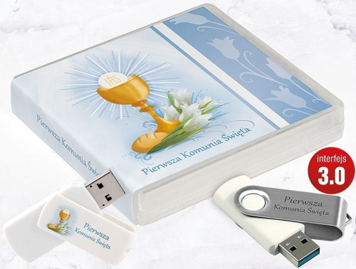 Pamiątka Pierwszej Komunii Świętej - USB BOX z pendrive, wzór PK6007